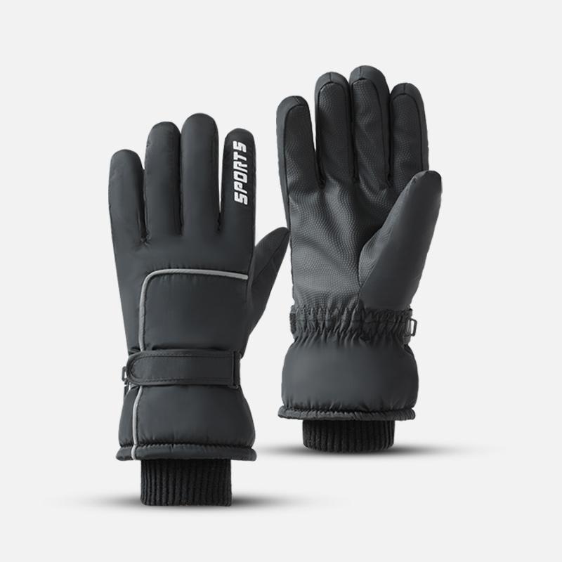 Insulated Snowboard Thermal Windproof Man Snow Waterproof Sports Motocross Cycling Ski Gloves Free чёрный