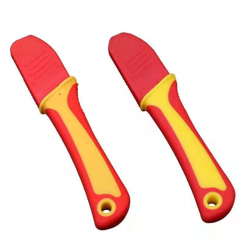 Rubber and Plastic Handle Multi-functional Electricians Knife Cable Stripper Wire Cutter Cable Cutting Tool Fruit Peeler Tool