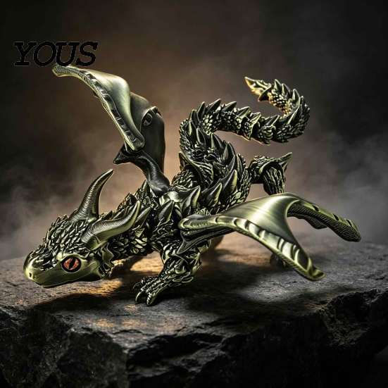 Artikulationsdrachen-Figur 3D-gedruckt mit Flügeln, Flexible geflügelte Spielzeuge, Fidget PLA Dekoration Desktop-Tiere Spielzeug zur Stressbewältigung, Geschenk Kinder Erwachsene