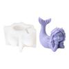 Mermaid Princess Candle Silicone Mold DIY Handmade 3D Ocean Plaster Epoxy Resin Mould Gypsum Molds Desktop Decoration