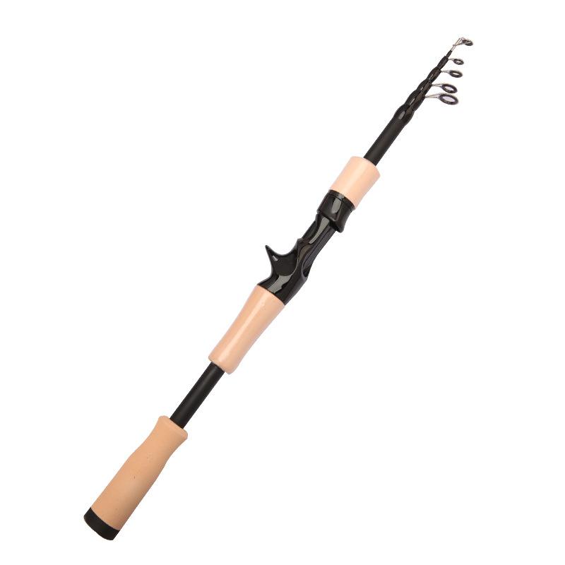 Carbon Fiber Light Lure Fishing Rod Portable Retractable Straight Handle and Gun Handle Fishing Rod for Fishing 1.6m