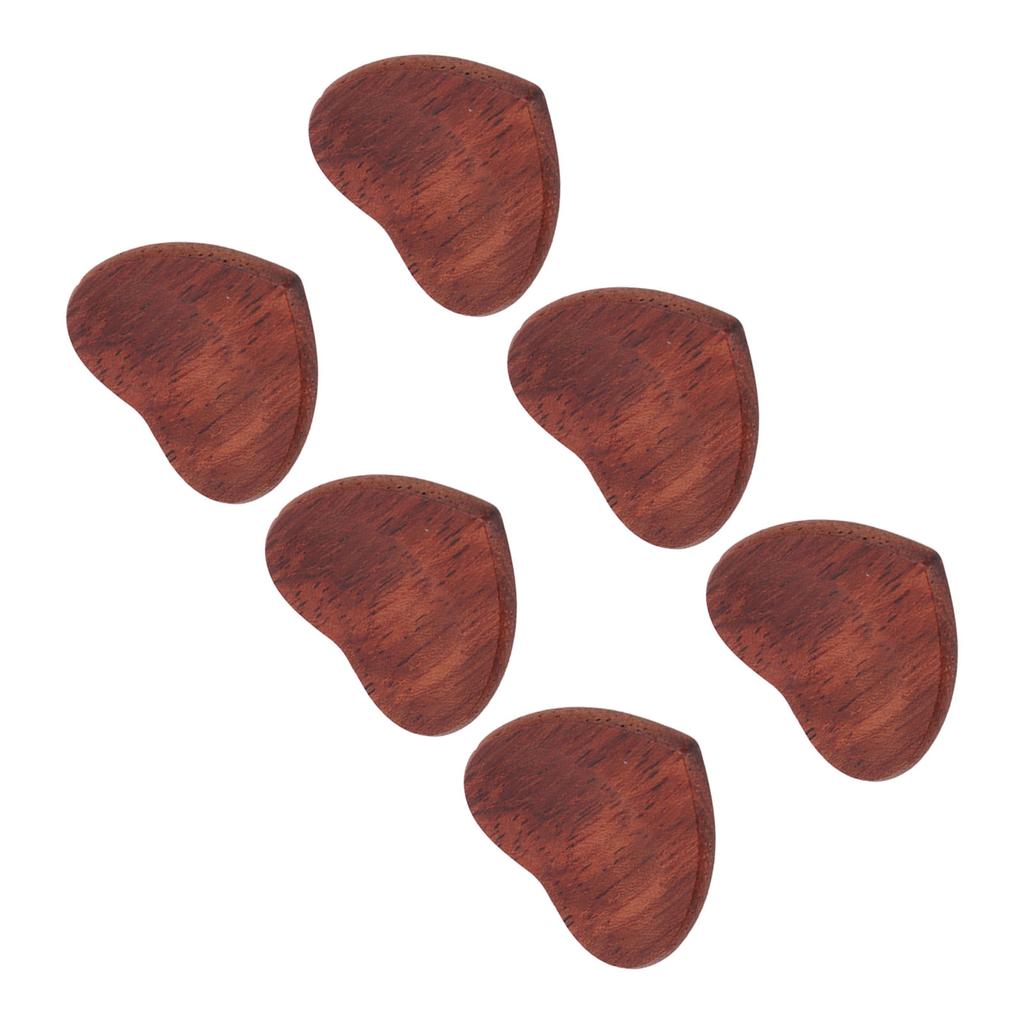 6PCS Guitar Pick Wooden Heart Shaped Burr Free Smooth Surface Guitar Accessories for Guitarist