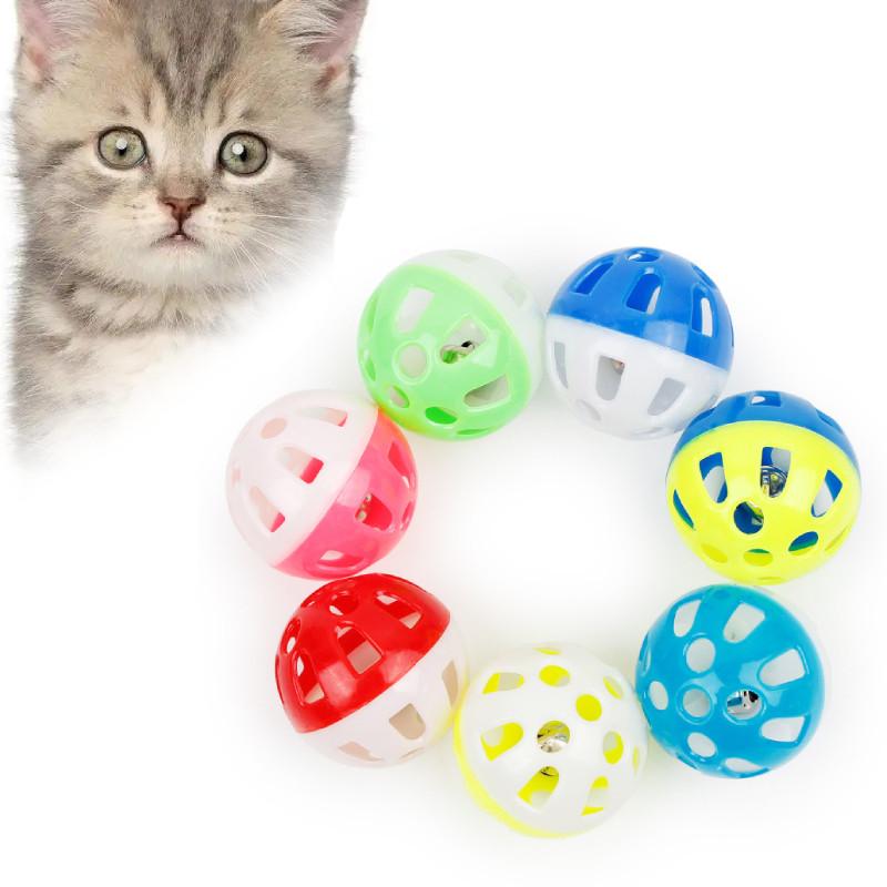 Cat Plastic Fun Bell Ball Toy Randomly Colored Lightweight For Entertainment Pet