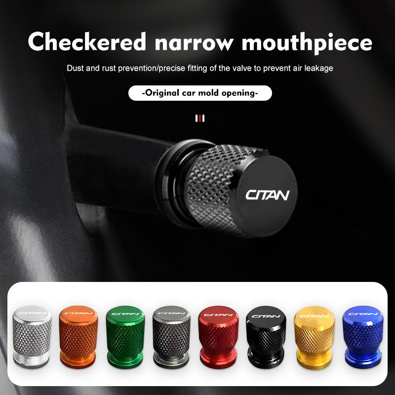 FFYE5 4PCS Car Tire Valve Caps Cover Aluminum Tire Wheel Stem Cap For Mercedes Benz W124 W203 W204 CITAN R CLASS SPRINTER V CLASS