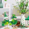 2pcs Holiday Ornament Green Cute Little Bird Decor Fabric Easter St Patricks Day Nordic Home Desktop Window Sill Decoration Gift