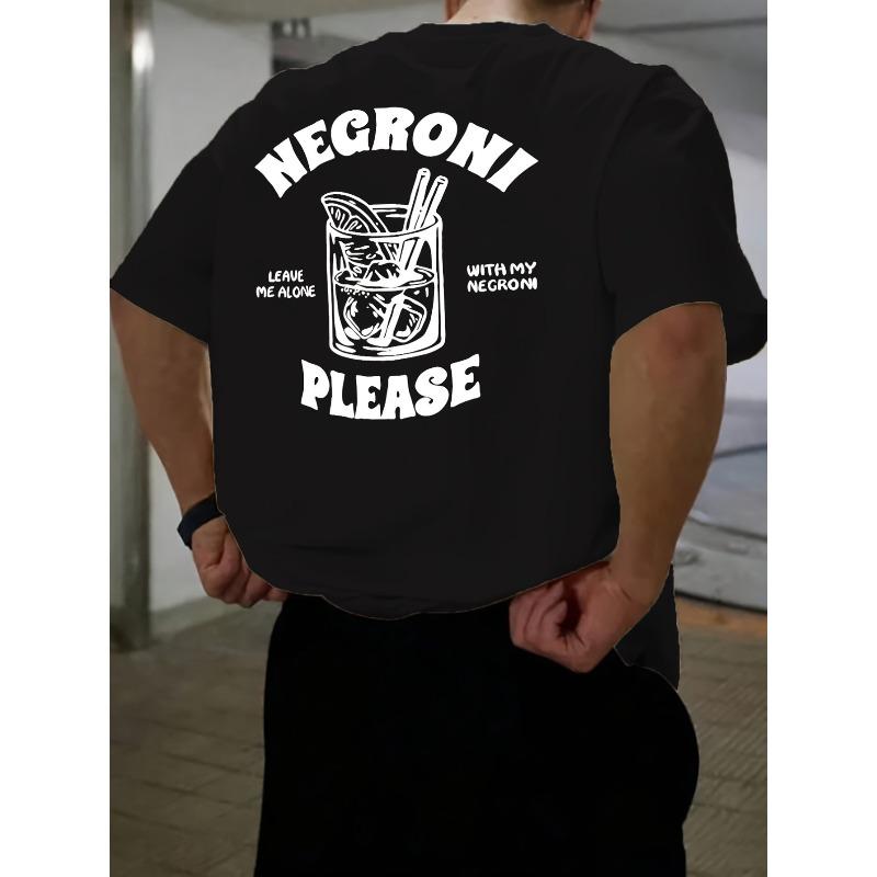 Men'S Trendy Short-Sleeve T-Shirt Featuring a Print , Designed In a Negroni Style. Casual Top Is Versatile for Summer And Machine-Washable