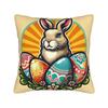Funny Easter Cats Ears Bunny Eggs Pillow Case  Comfy Pillow Cover Vintage Pillowcases For Sofa Couch Bed Living Room