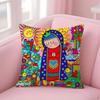 Cartoon Virgin Mary Art Pillow Case Sofa Short Plush Double-sided HD Printing Room Home Office Gift Cushion Cover