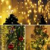 10m 400 LEDs Solar Powered LED Curtain Icicle String Light IP44 Waterproof 8 Modes Ambiance Lamp