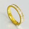Niche Design High-End Stainless Steel Diamond Ring: Single/Double Row, Luxurious & Fade-Resistant