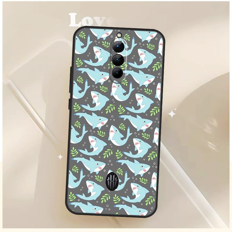

Cartoon Sharks Case For ZTE Nubia Red Magic 10S 9S 8S 8 9 10 11 Pro Plus 6 7 7S 6S For RedMagic 10 Air Cover Red Magic 7