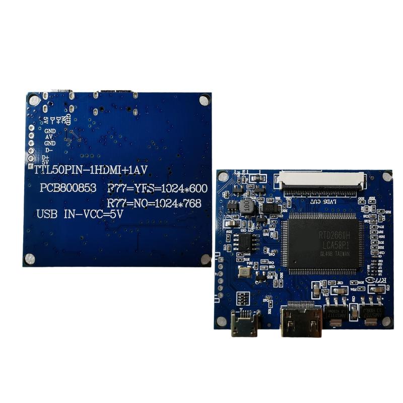 50-polige EDP-LCD-Controller-Treiberplatine e Arbeit für TTL 50Pin-Bildschirmauflösung 1024 x 600 1024 x 768