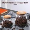 Haushalt Pilzform Kräuter Kekse Aufbewahrungsglas Kaffeebohnen Glasdose mit Holzdeckel Küchengadget Zubehör