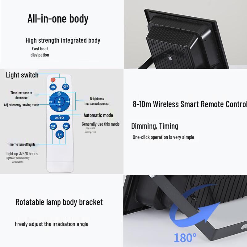 UOSU 200W Solare LED-Wandleuchte für den Außenbereich