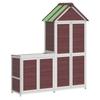 2 Piece Garden Shed Set Mocha Solid Pine Wood