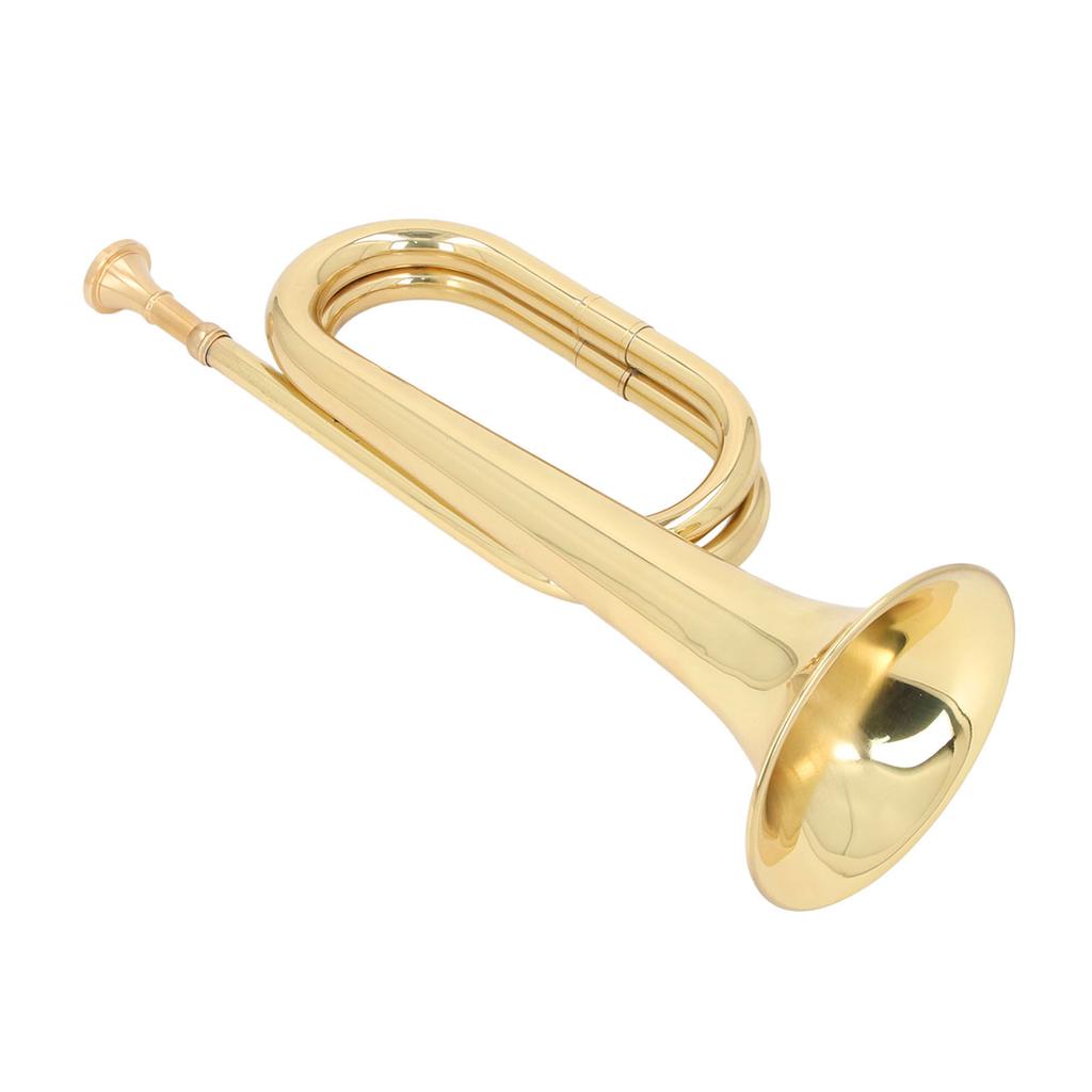 C Key Spanish Bugle Brass Cavalry Trumpet Blowing Pipe Instrument 11cm Diameter 34cm Height Mouthpie