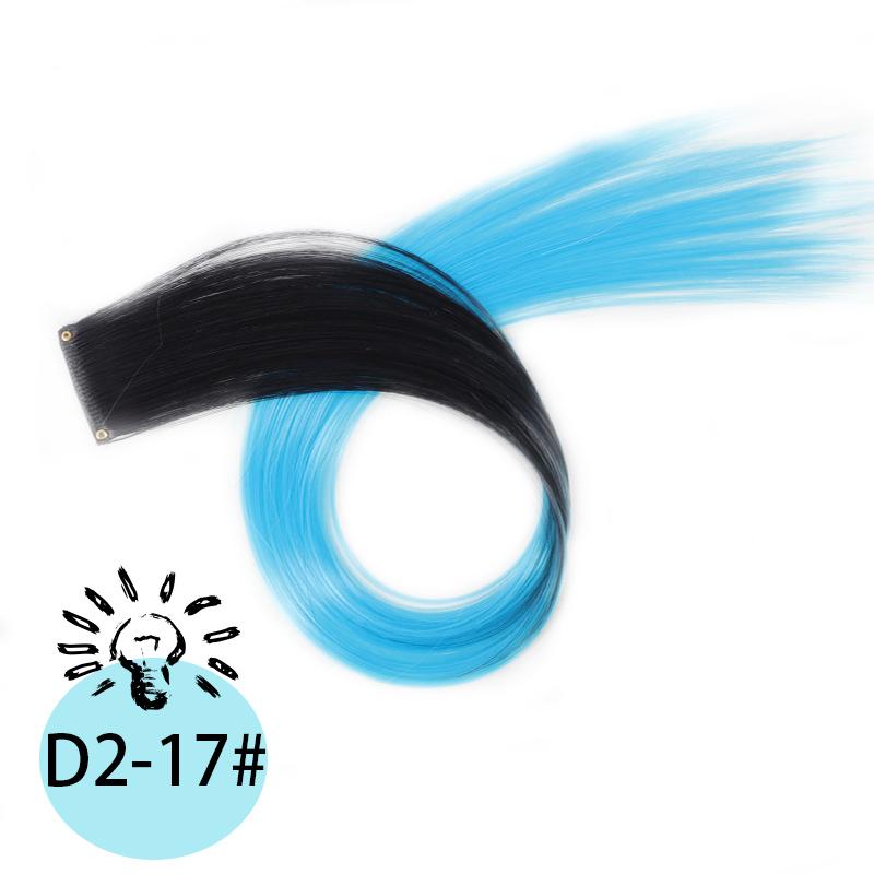 One Card Gradient Hanging Ear Dye Three Color Hair Extension Wig BB Clip Colored Wig Women's Synthetic Wig Halloween Music Festival Party Use