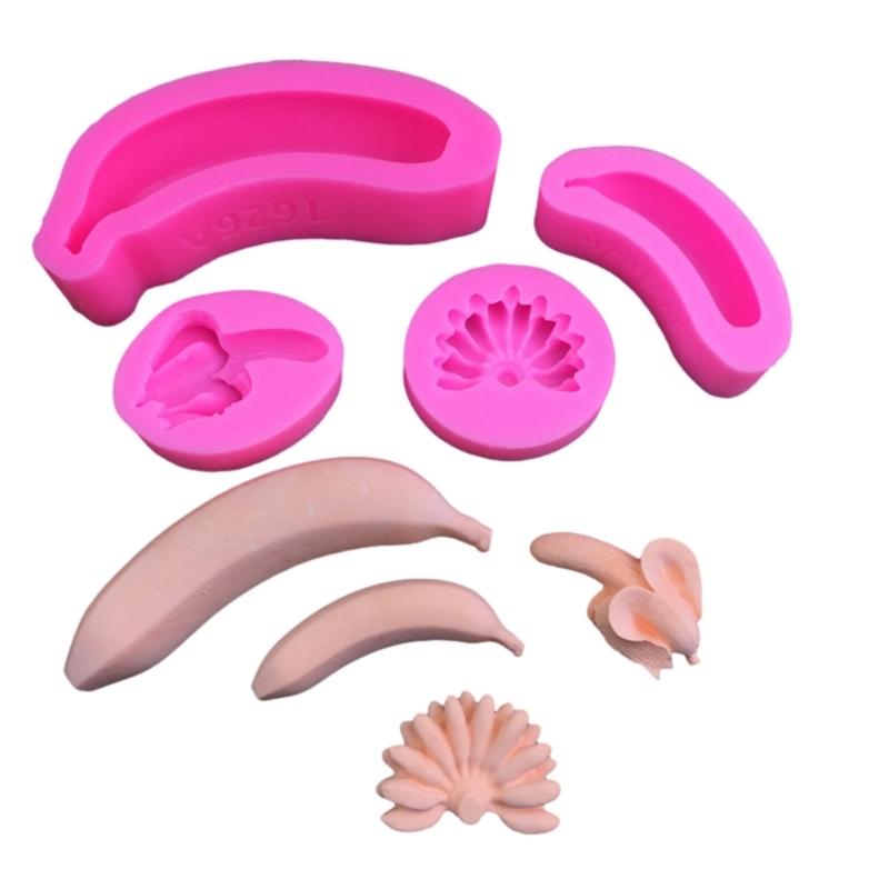 Formy Silikonowe 3D w Kształcie Banana Formy do Fondantu Akcesoria do Ciast DIY Narzędzie do Pieczenia Ciast Ozdoba z Żywicy Formy do Ręcznie Robionych Mydła