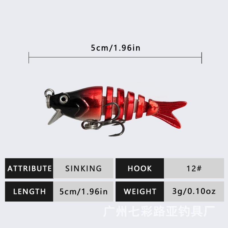 6-Pack Bionic Multi-Jointed Swimbaits Hard Lure Freshwater Saltwater Fishing Bass Pike