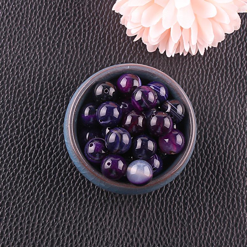 Crystal Striped Purple Agate Bracelet Beads for DIY Jewelry Making