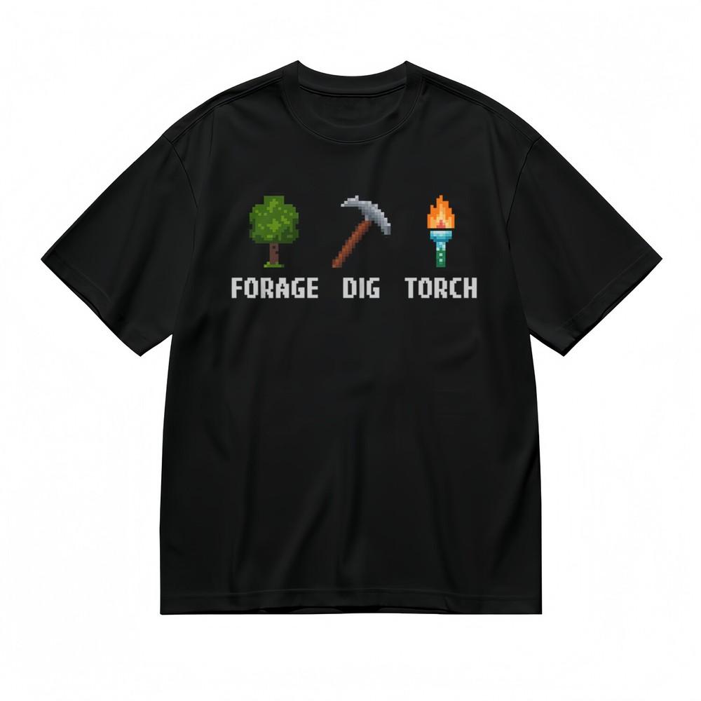 

Women s All-Season Trend Classic T-Shirt Adventure Tool Silhouette Pixel Art Tee 3XL