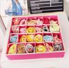 Foldable Underwear & Socks Storage Box with Dividers - Wardrobe Organizer for Bras and Panties.