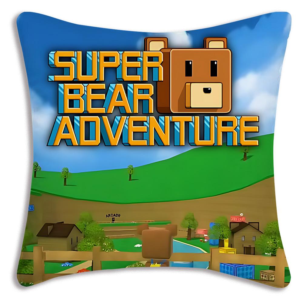 

Игровые Подушки-Покрывала S-Super Bear A-Adventure Мультяшные Декоративные Для Дивана Домашние Двусторонние Короткий Плюш Милая Наволочка 30cmx30cm