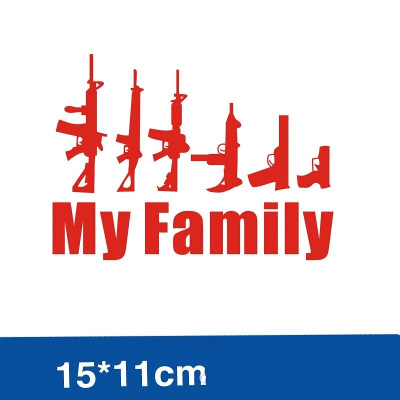 1PCS Hot Selling MY FAMILY Car Stickers Gun Decoration Car Motorcycle Electric Car Decoration Stickers