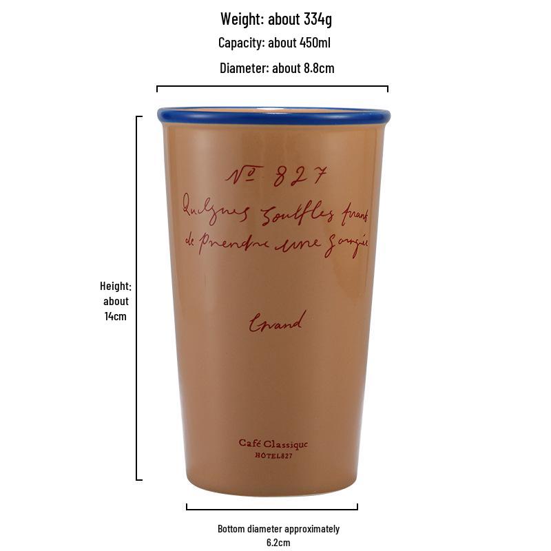 Korean-Style Ceramic Handheld Cup: Stylish and Functional for Office, Dorm, or On-the-Go Use