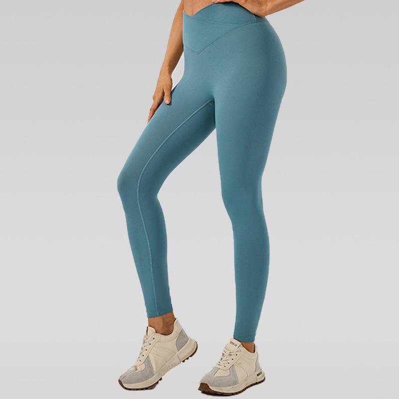 Cross-High Waist Women's Yoga Pants - Hip Lifting, Body Shaping, Pilates Fitness Leggings.