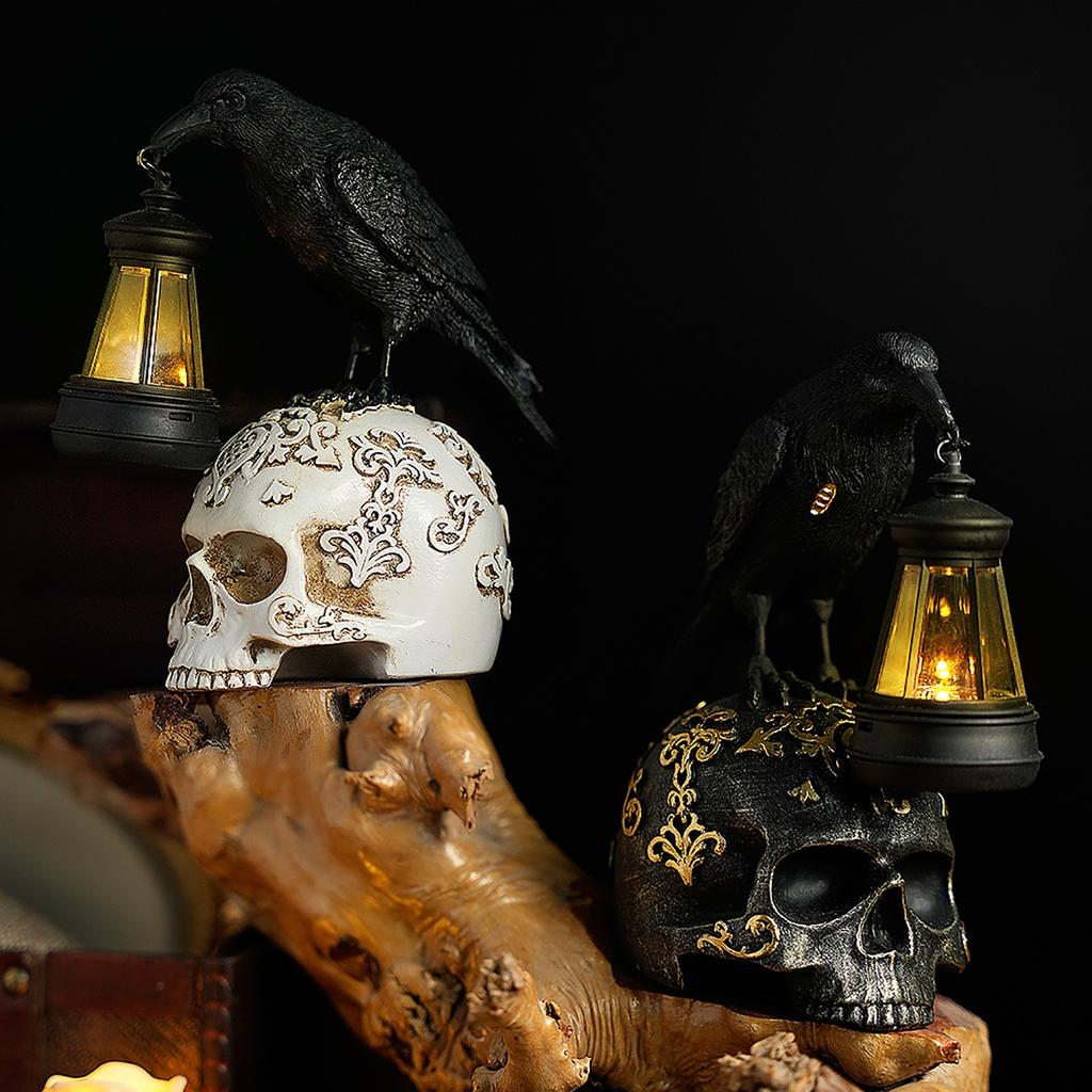 Vintage Halloween Resin And Figurine – Spooky Desktop Decoration For Haunted Holiday Ambience