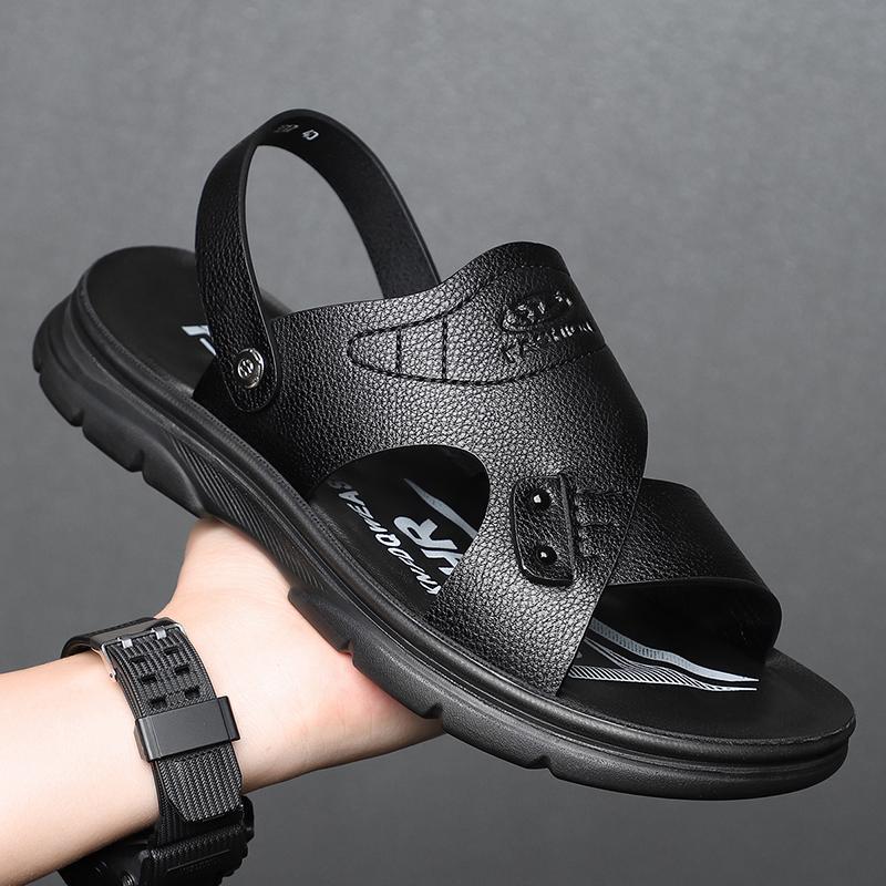 Non Slip Mens Summer Slippers Outdoor Casual Sandalias Breathable Beach Shoes Comfy Walking Sandals Dual-Purpose Male Half Drag