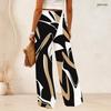 Women Plus Size Abstract Geometric Print Wide Leg Pants Elastic High Waist Loose Casual Long Trousers For Daily Holiday Wear