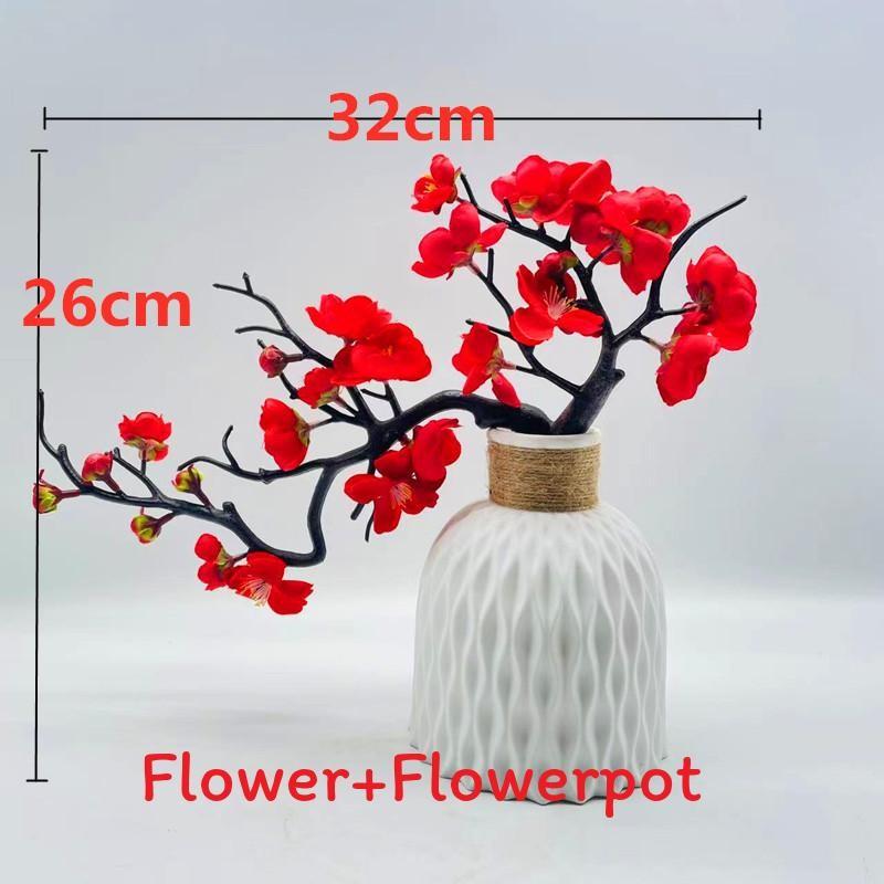 Sweet Winter Silk Flower Potted Plant Bonsai For Indoor Gift Decoration