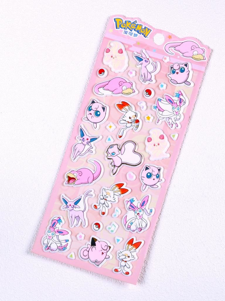 3D Animation Cute Pokmon Foam Stickers, Decorations For Phone Cases, Notebooks, Refrigerators, And Diary Materials