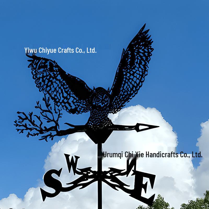 Weather Vane Ornament: Outdoor Wrought Iron Spray-Painted Roof Decoration Metal Craft