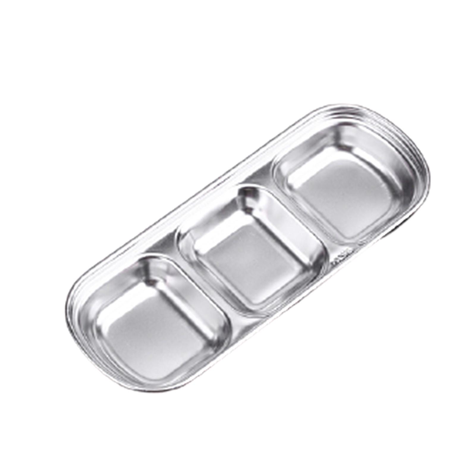 

SW Диск для барбекю из нержавеющей стали, тарелка для соуса, приправы, кухонный инструмент 4 Grid серебряный