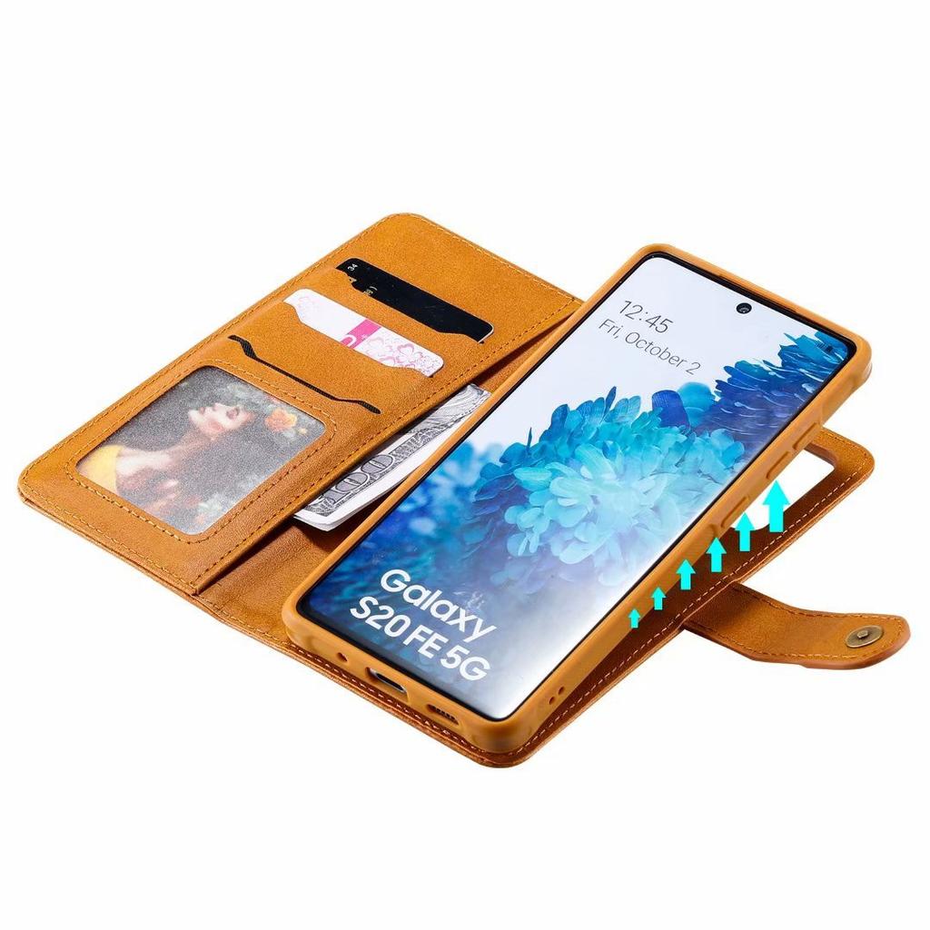 Suitable for Samsung S24 mobile phone leather case S23FE retro two-in-one solid color split magnetic wallet protective case