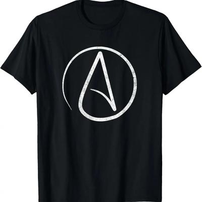 Atheism Symbol T-Shirt Distressed Atheist Shirt T-Shirt
