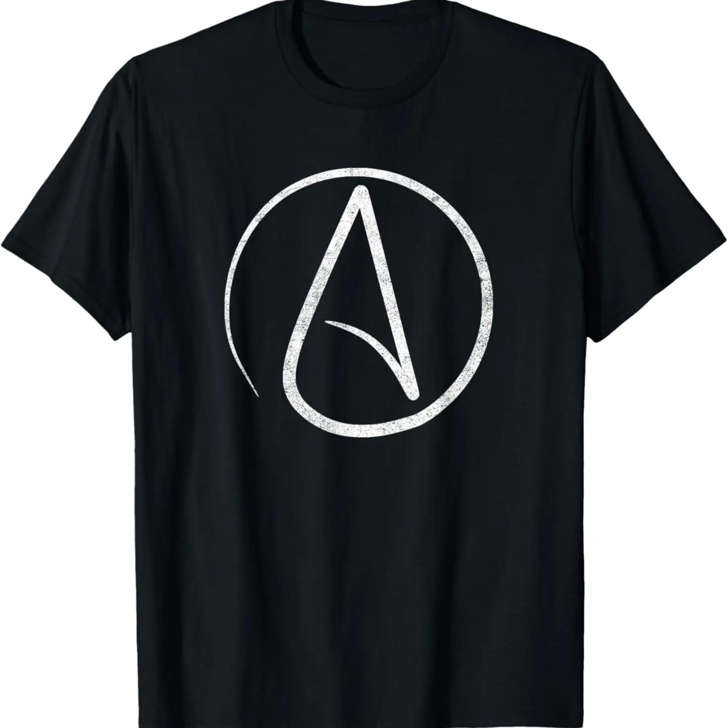 Atheism Symbol T-Shirt Distressed Atheist Shirt T-Shirt S
