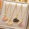Micro-Set Zircon Swan Titanium Steel Necklace Summer Light Luxury Minimalist Versatile High-End Collarbone Chain Jewelry