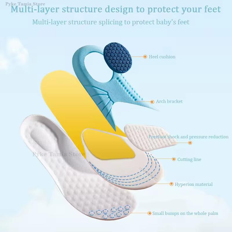 Kids Memory Foam Soft Insoles Children Orthopedic Breathable Flat Foot Arch Support Inserts Sport Shoes Pads Feet Care Cushion