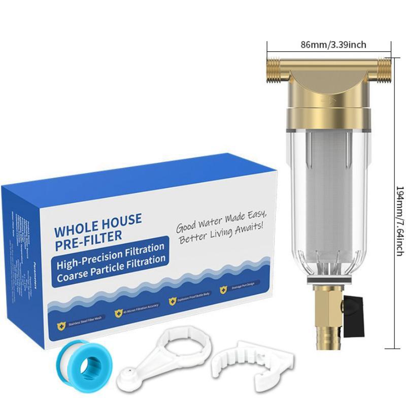 Split-Mouth Water Filters Front Purifier Copper Lead Pre-Filter Backwash Remove Rust Contaminant Sediment Pipe