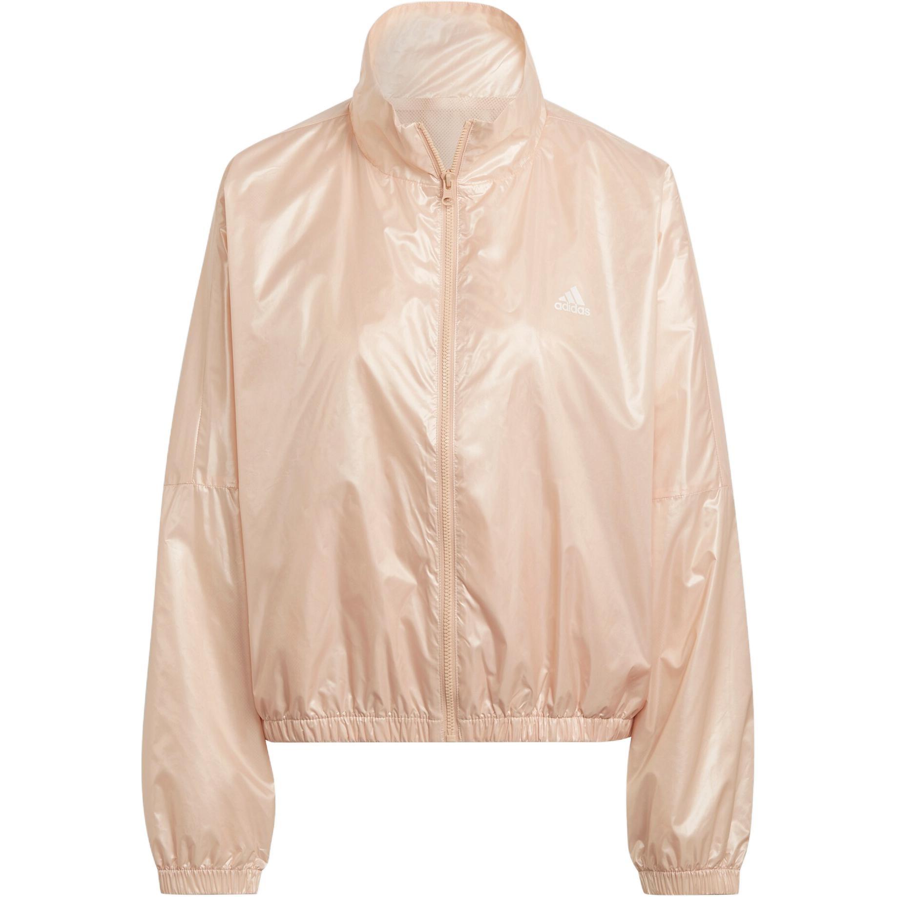 (WMNS) adidas Wvn Jacket W Logo Printing Bright Sports Stand Collar Yellow Women s HI1198 M