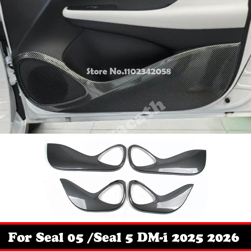 For Seal 05 /Seal 5 DM-i 2025 2026  ABS carbonfiber interior  Side Door panle Door Anti-kick Mat Anti-Dirty Protector Cover Trim