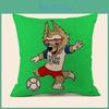 Soccer Fans World Cup 32 Teams Cotton Pillowcase With Emblem For Home Bar Lounge