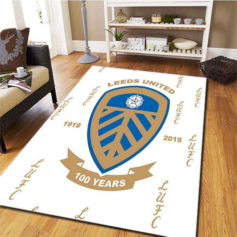 Leeds United Teppich für Wohnzimmer Schlafzimmer Zuhause Sofadekoration, Kinder Spiel rutschfeste Bodenmatte