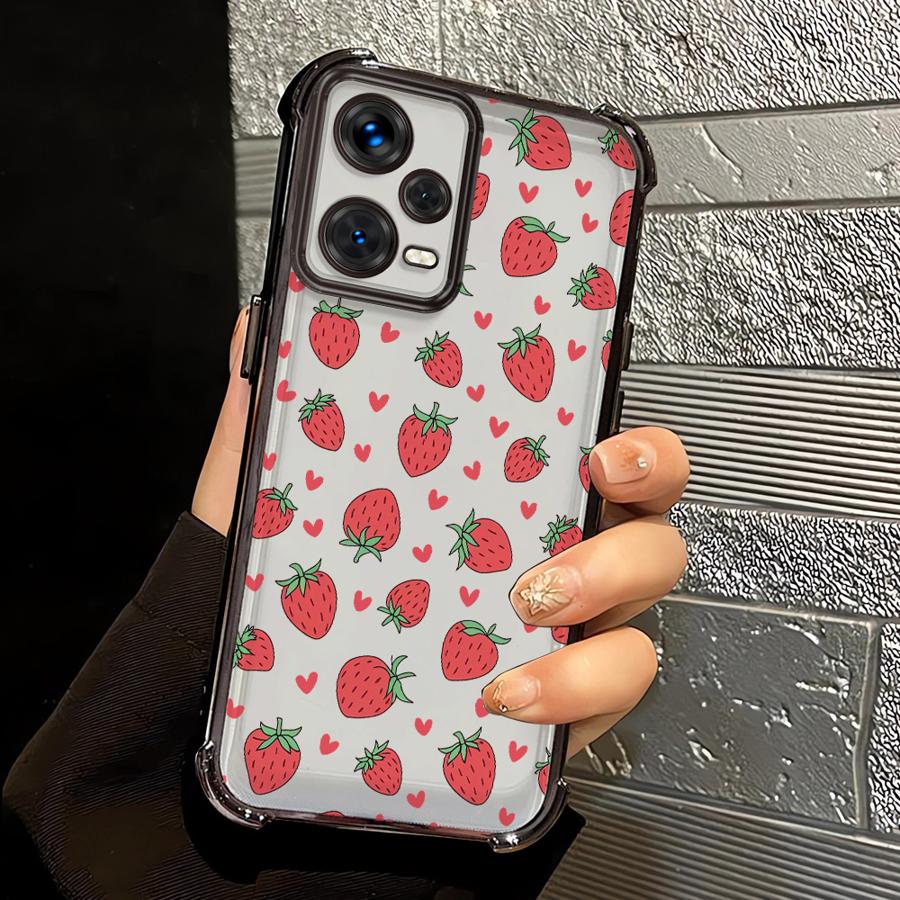 Cartoon Strawberry Pattern Phone Case for Redmi Note 12 Pro 14 10 Pro 11 10 Lite 10s 13 9Pro 11s 9S Soft Cover