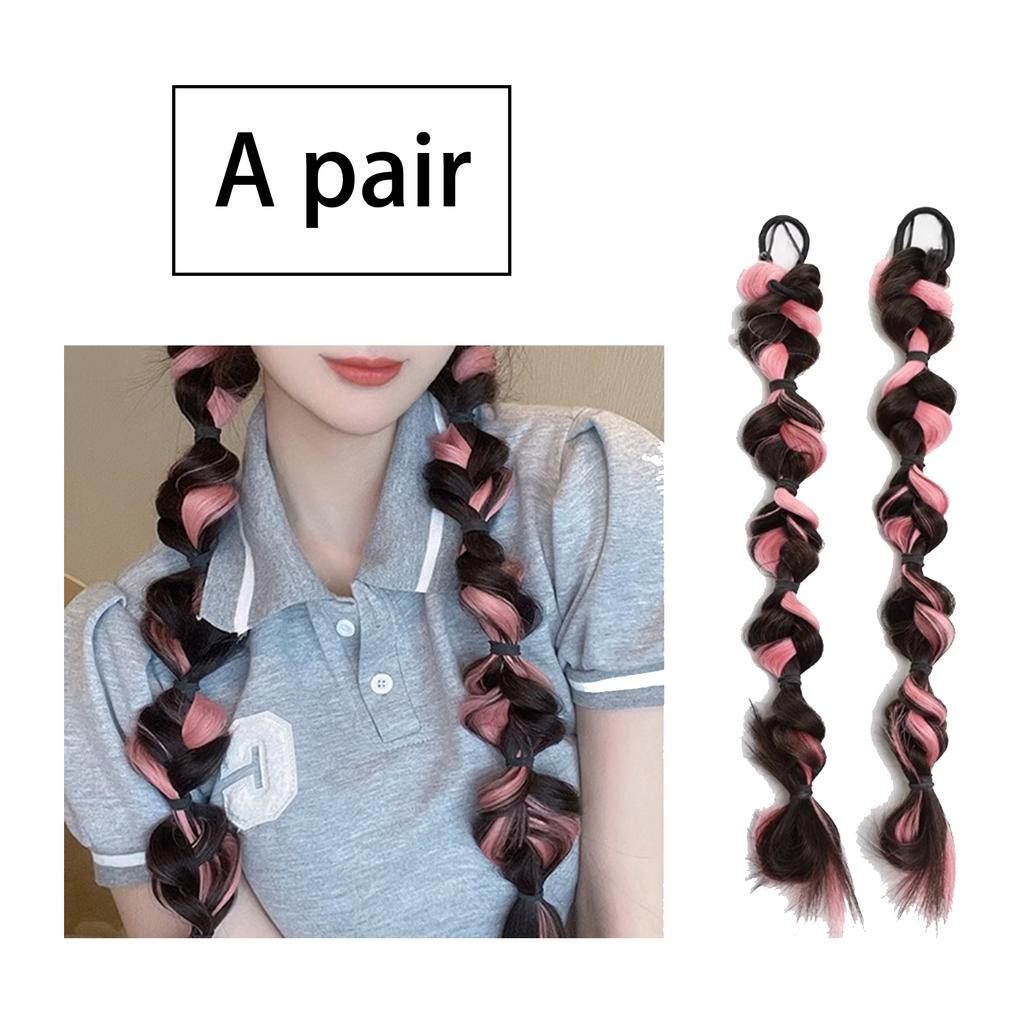 1 pár Copánky z bublinek Paruka Čelenka Syntetické Vlasové Příčesky pro Ženy DIY Stylingové Doplňky