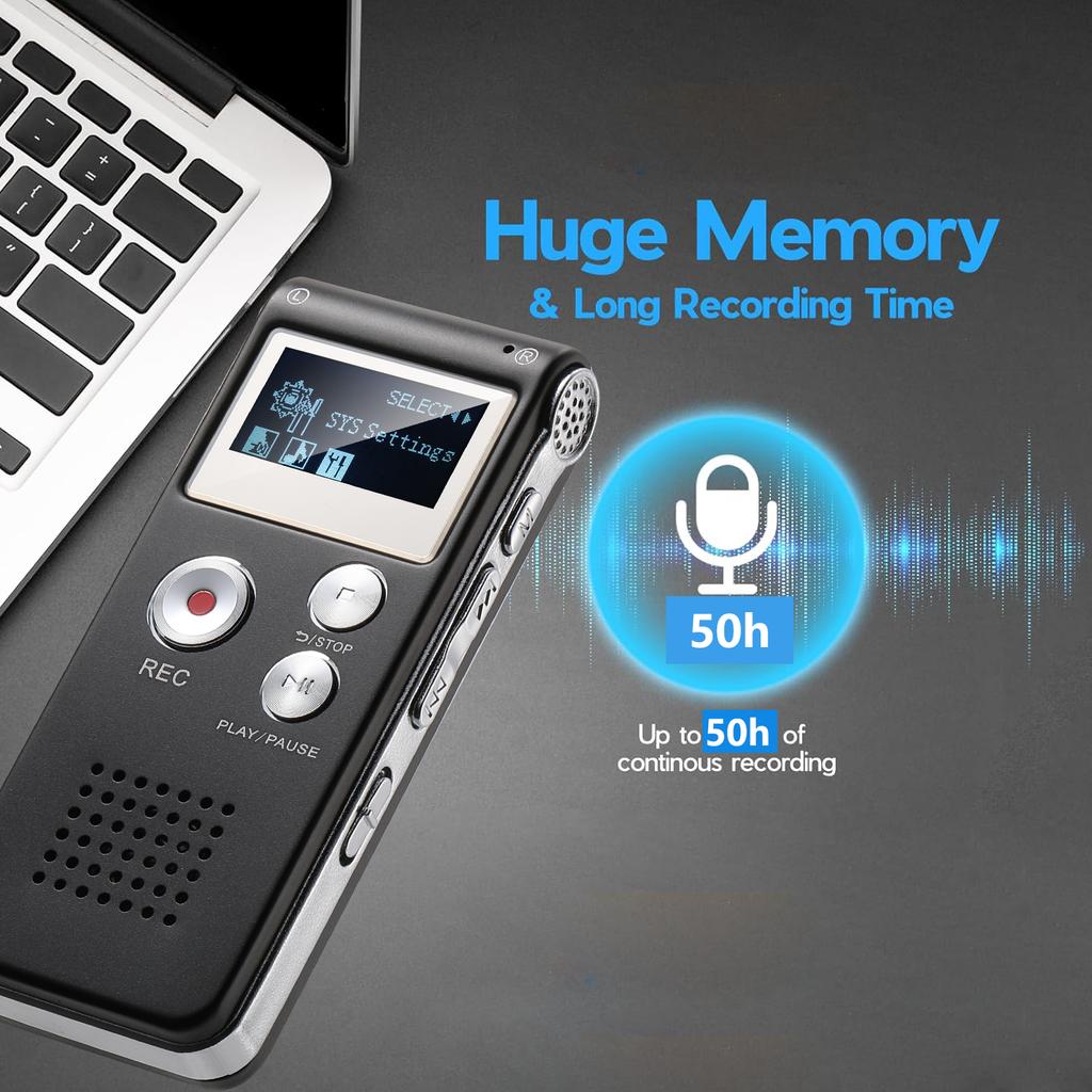 Digital Voice Activated Recorder with Playback 8GB MP3 Player Sound Audio Mini USB Flash Drive Recording